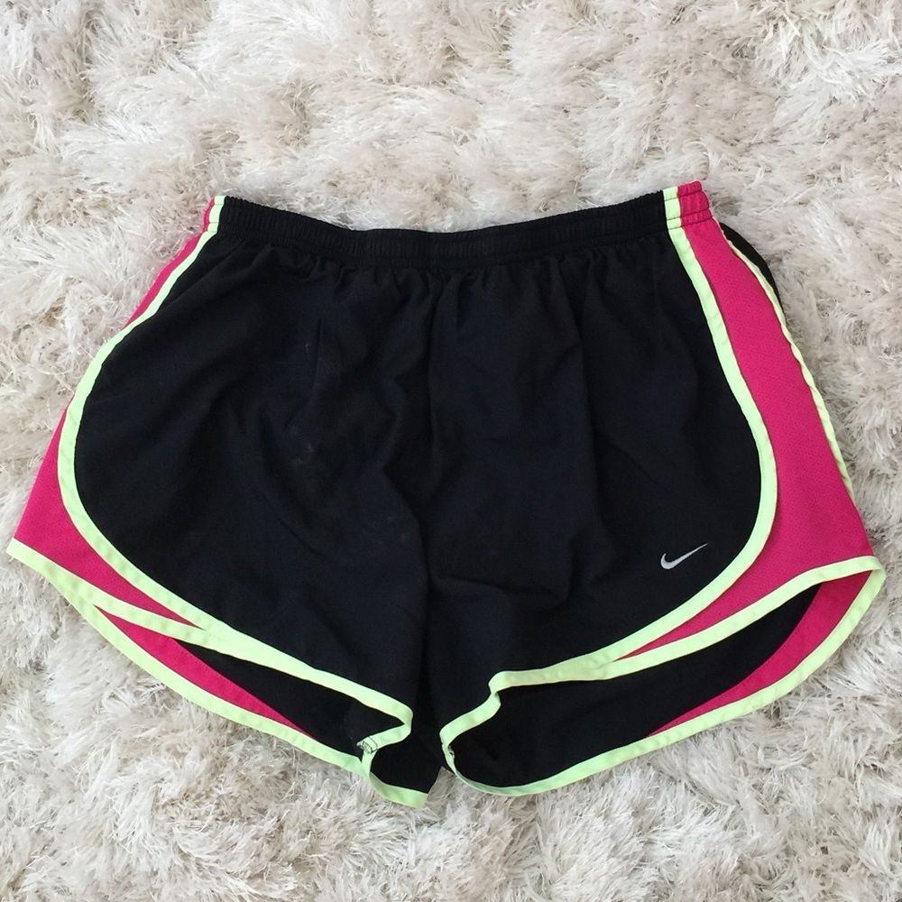 Black with Pink and Light Green Trim Nike Shorts⚡️